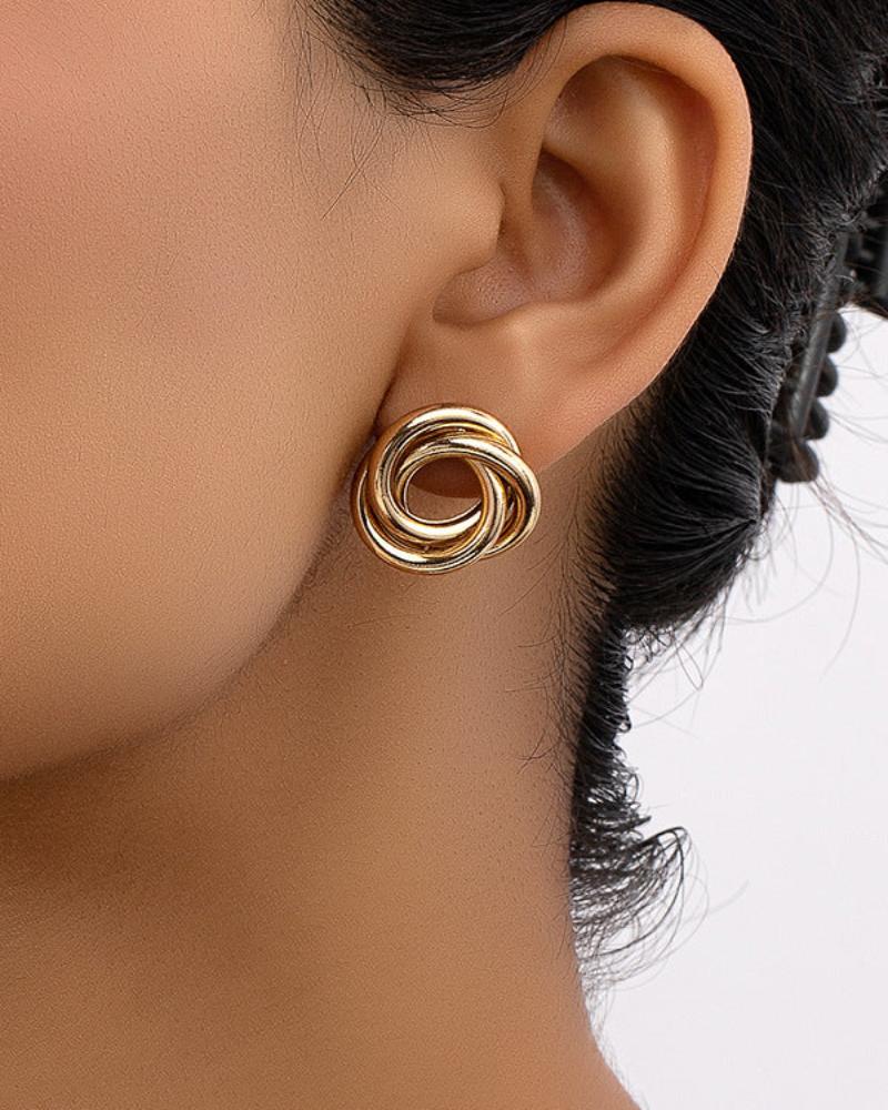 Aurelia Knot Studs - Iron & Oak
