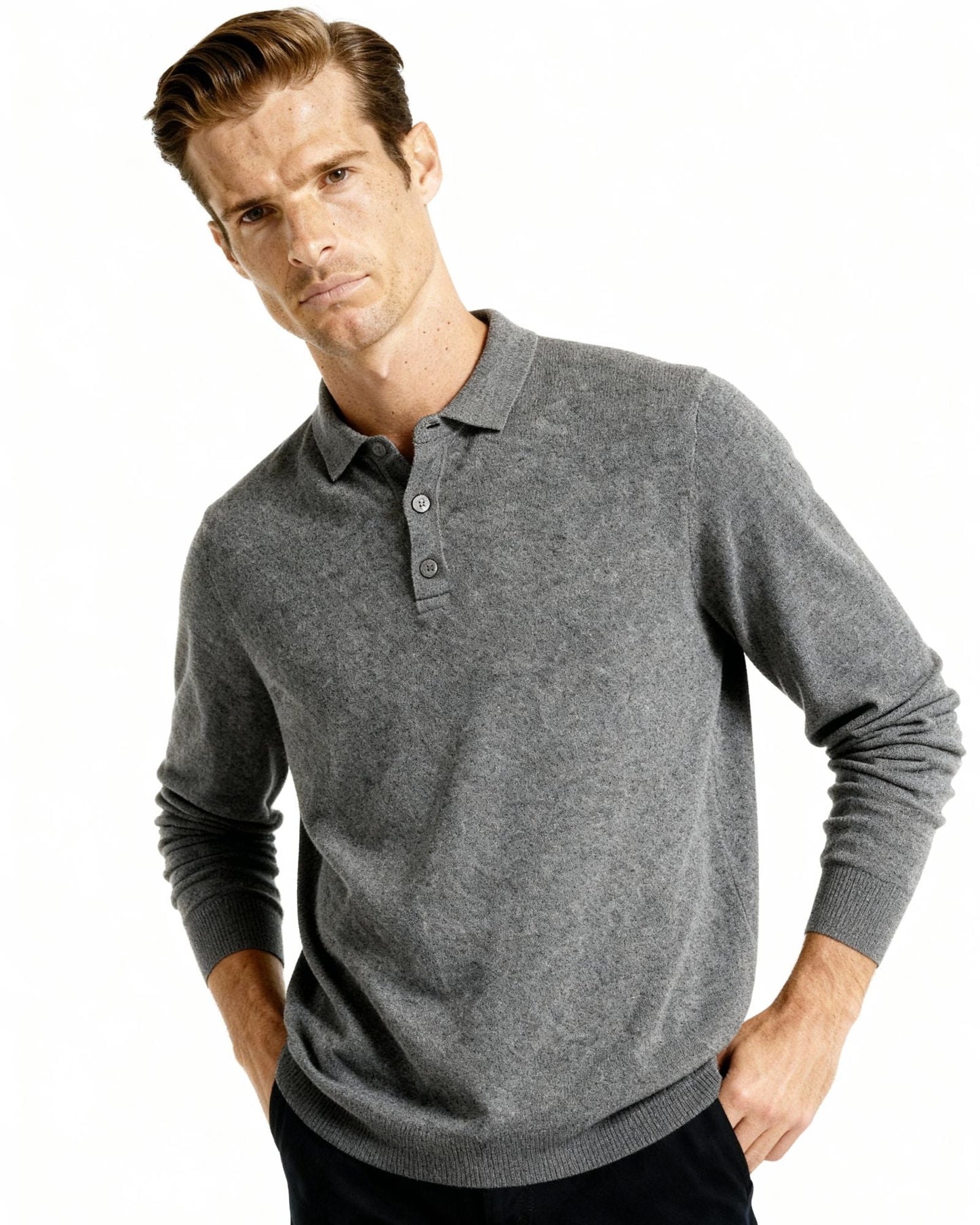 100% Cashmere Polo - Iron & Oak