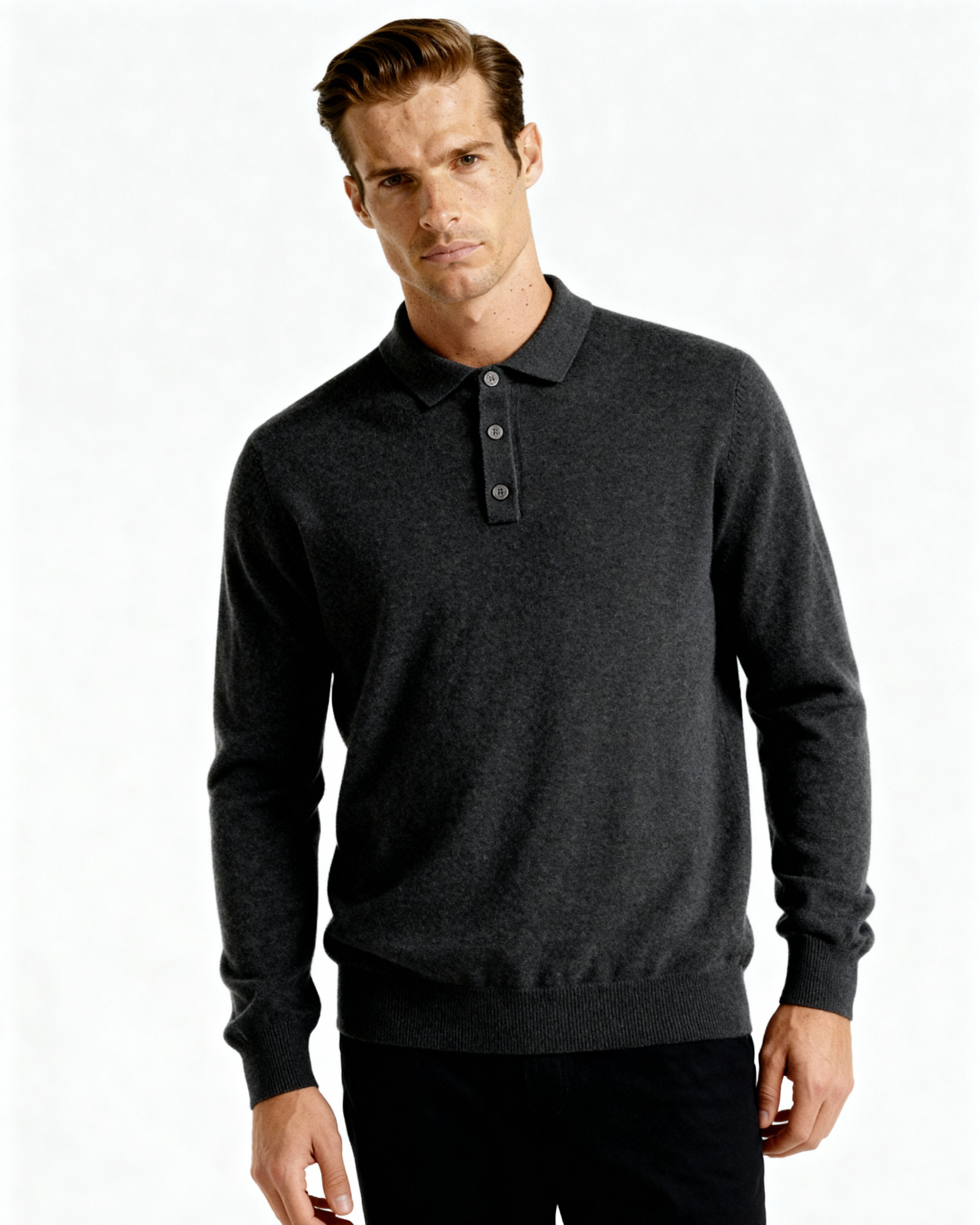 100% Cashmere Polo - Iron & Oak