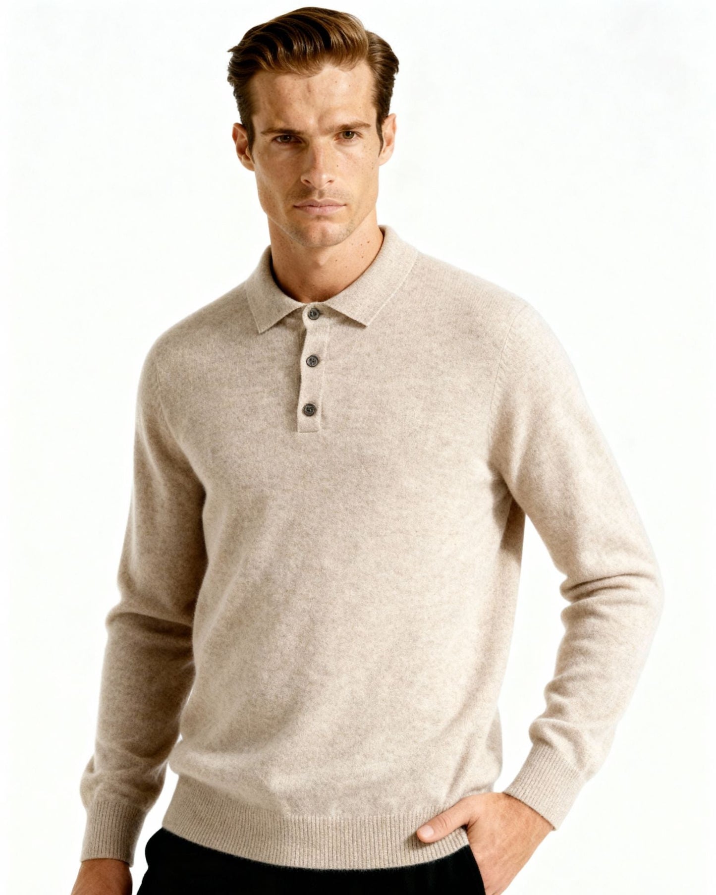 100% Cashmere Polo - Iron & Oak
