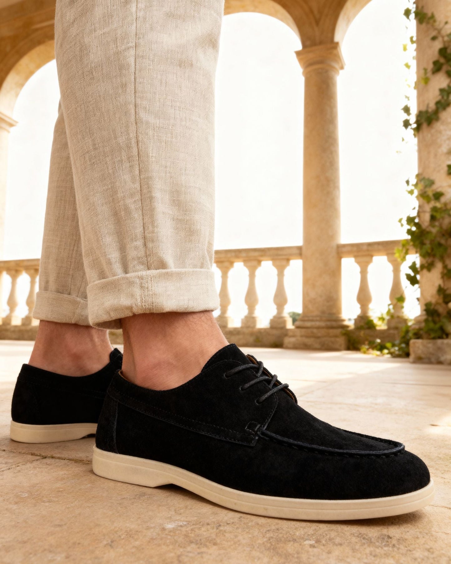 Premium Suede Lace Shoes - Iron & Oak