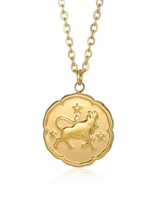 Zodiac Sign Necklace - Gold - Iron & Oak