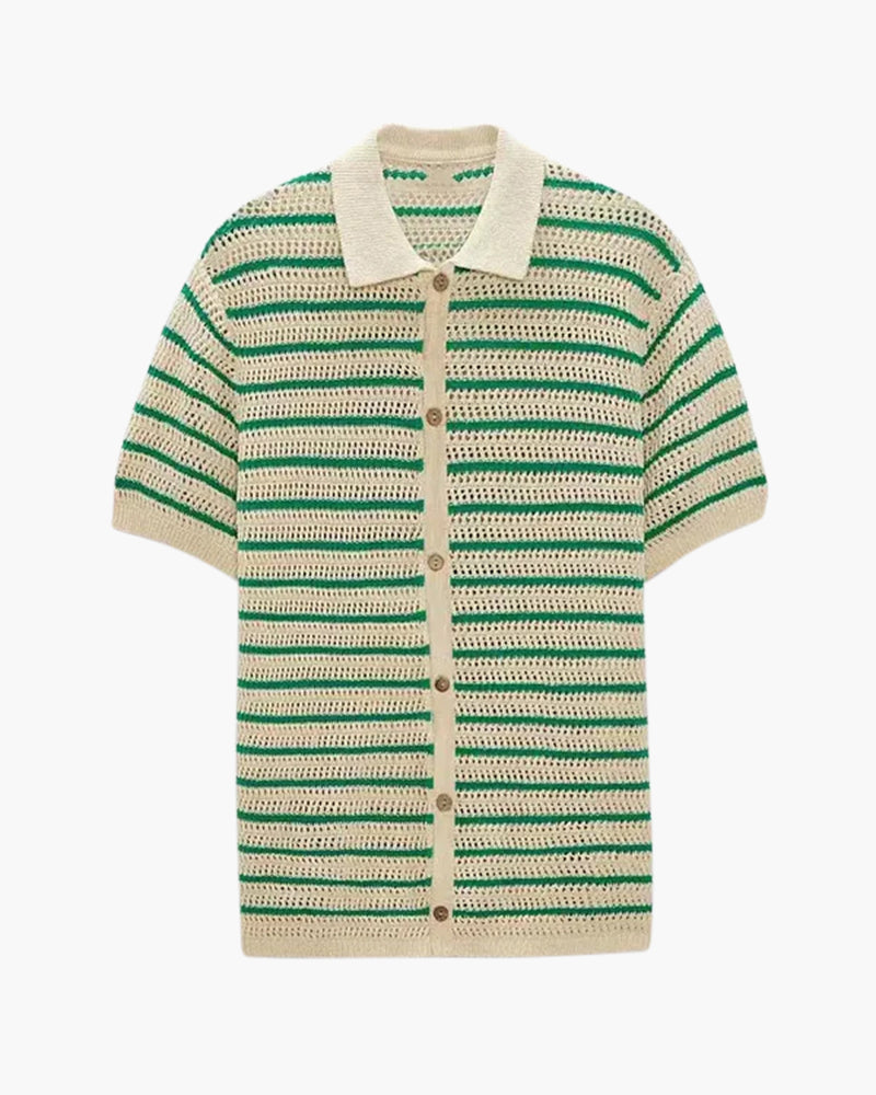 Marbella - Knitted Button Shirt - Iron & Oak