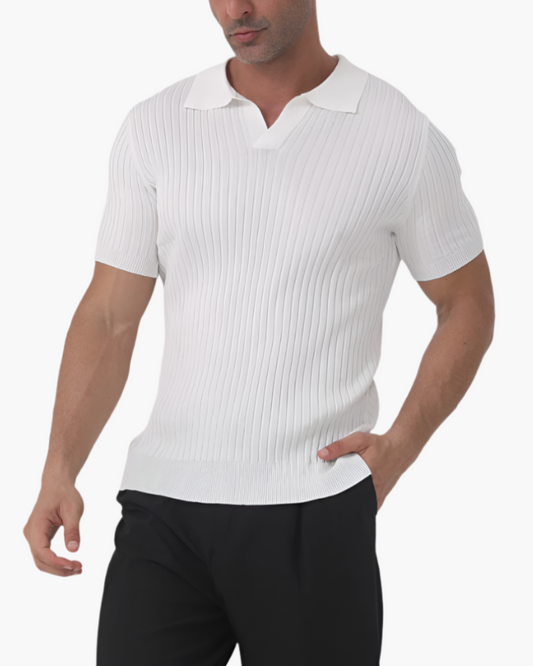 Florence - Ribbed Cotton Polo - Iron & Oak