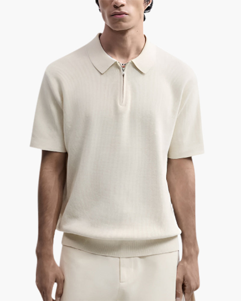 Marbella Zip Up Polo - Iron & Oak