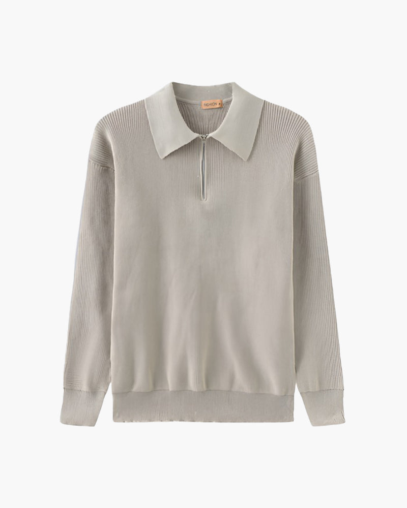 Cesare Half Zip Sweater - Iron & Oak