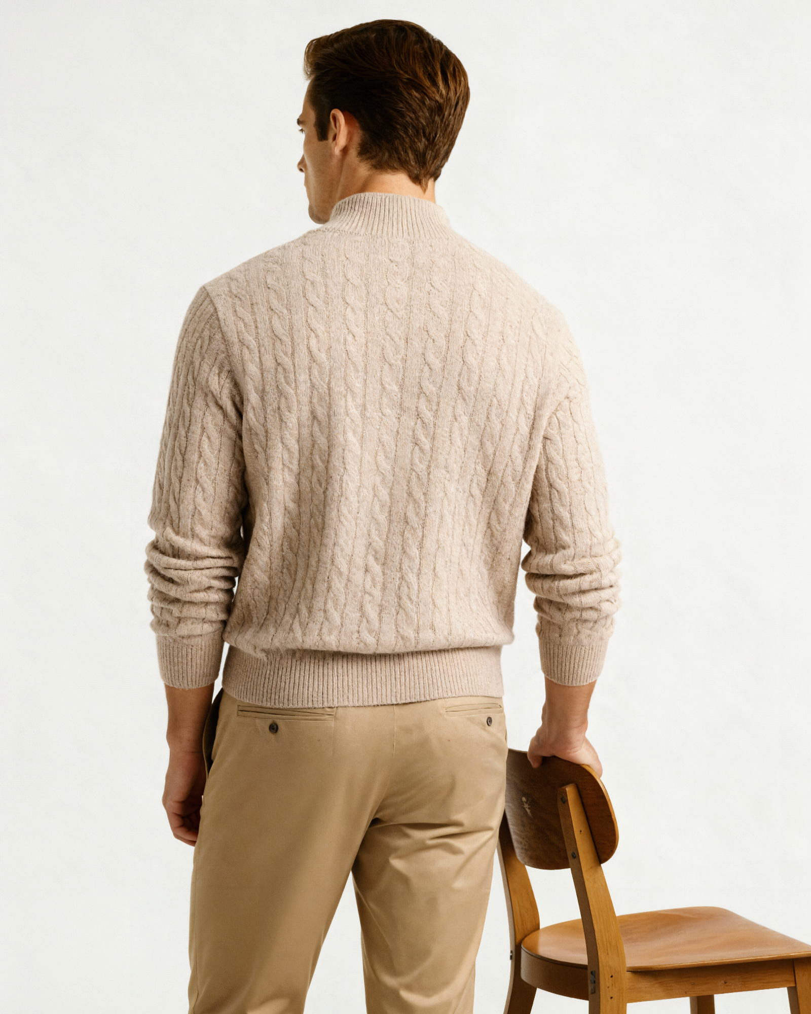 100% Cashmere Woven Half Zip - Iron & Oak