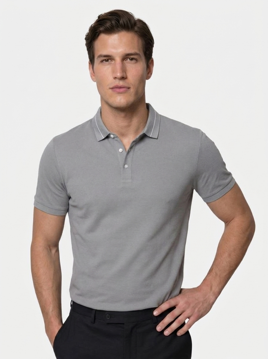 Steel Grey Polo - Iron & Oak