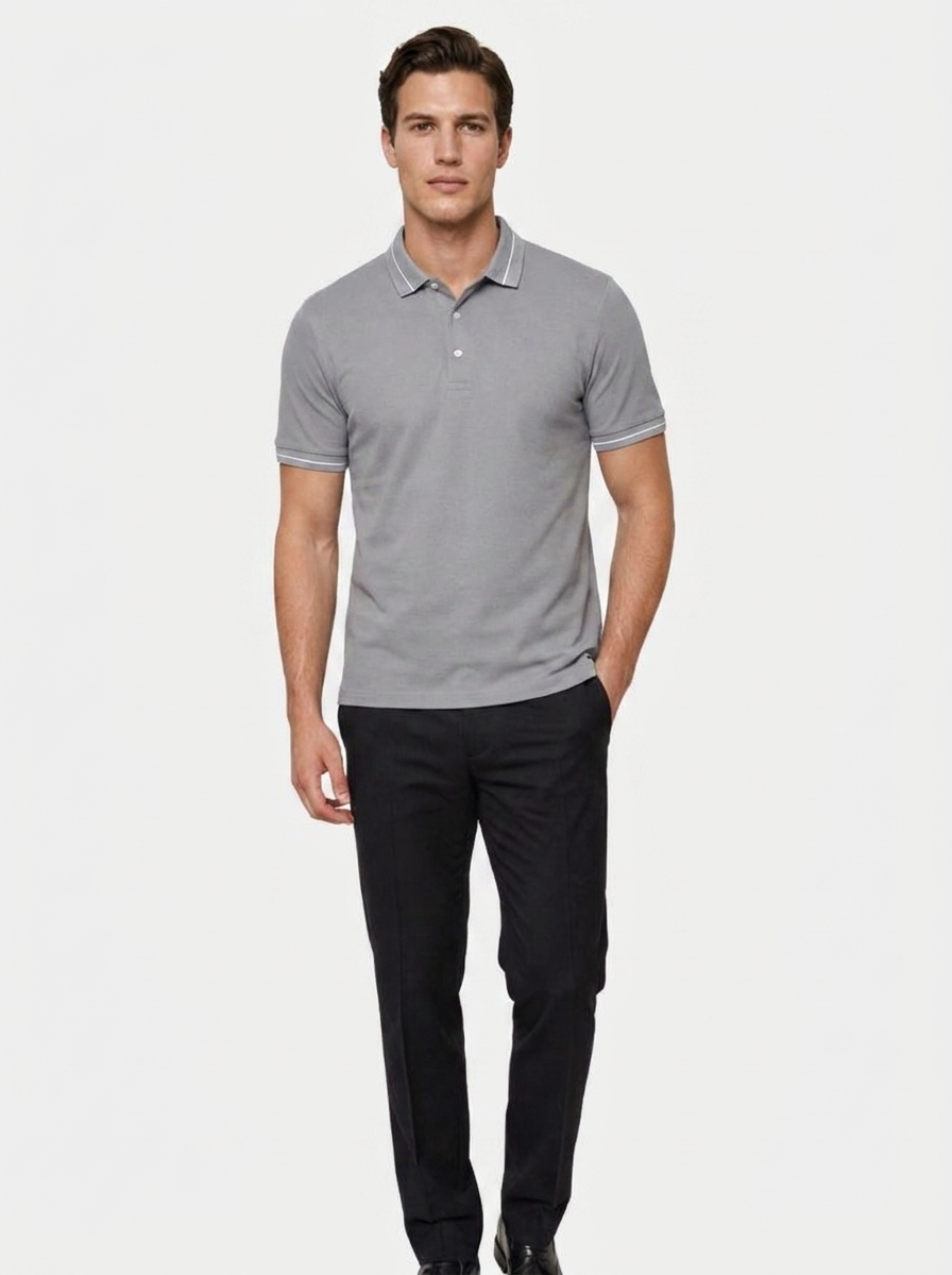 Steel Grey Polo - Iron & Oak