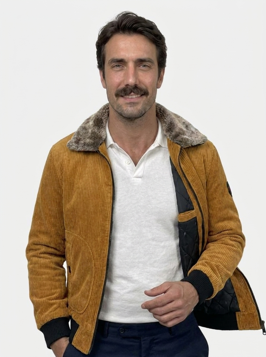 Thermal Windbreaker Corduroy Jacket - Iron & Oak