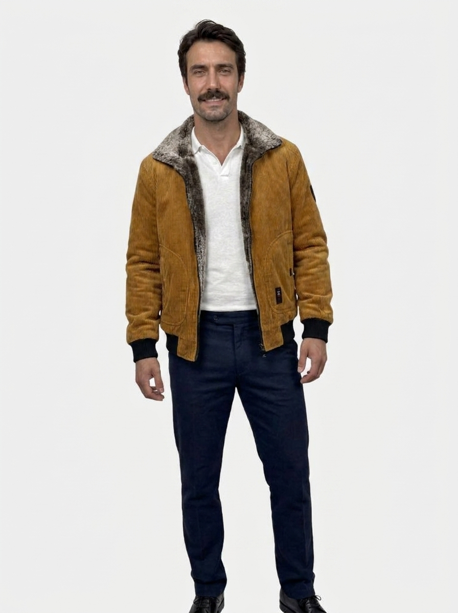 Thermal Windbreaker Corduroy Jacket - Iron & Oak