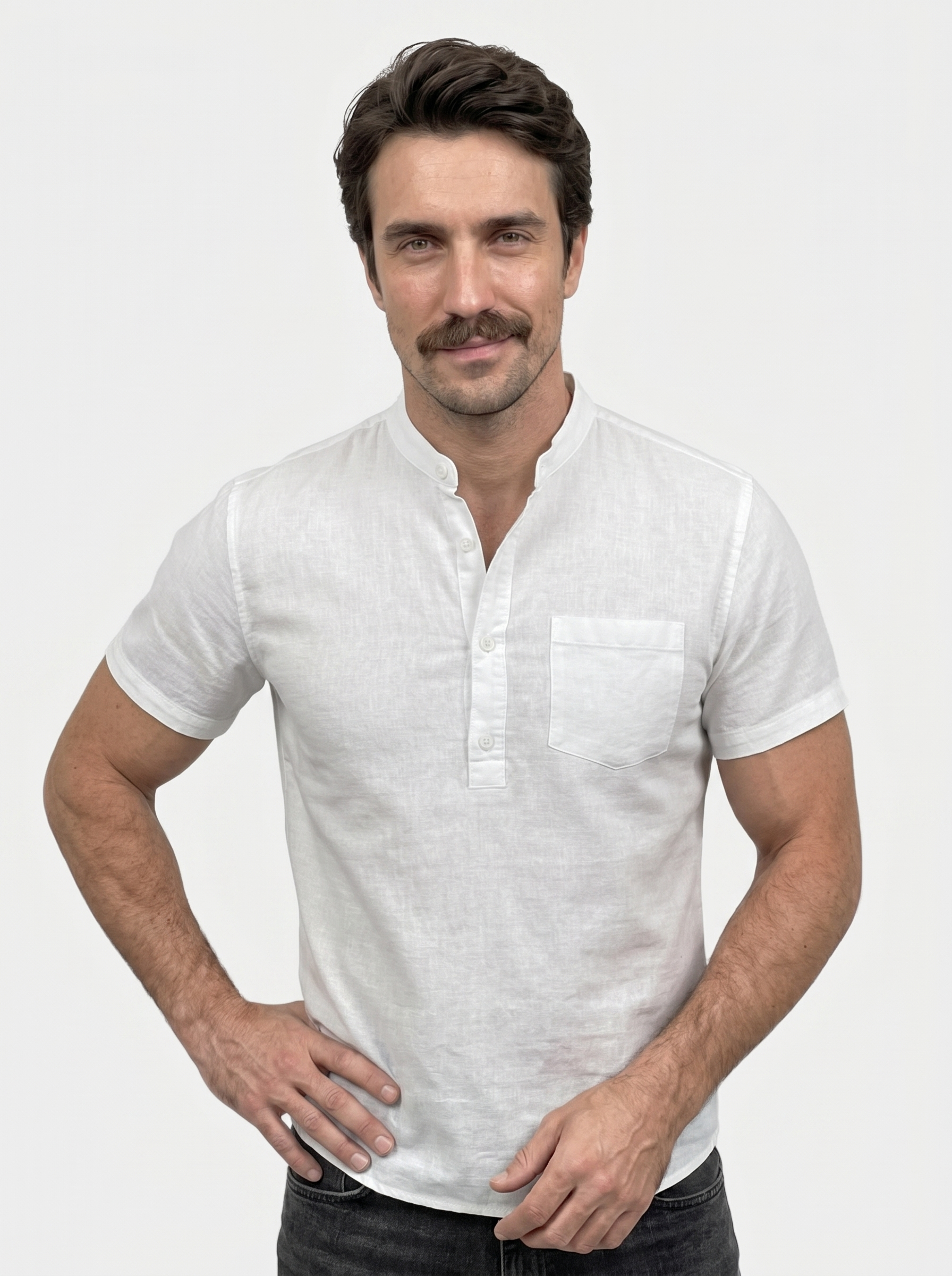 White Wellspring Linen T-Shirt - Iron & Oak