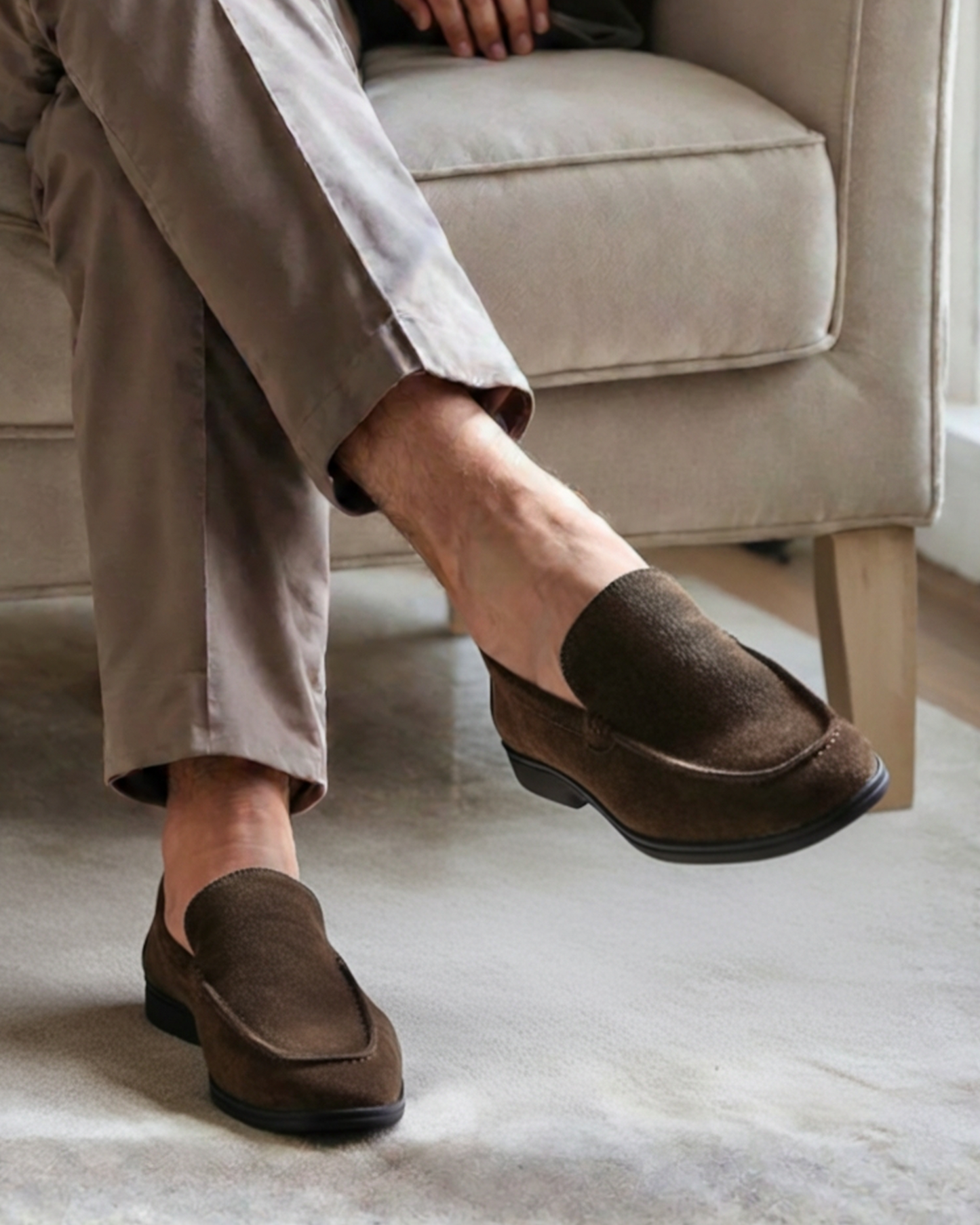 Premium Suede Loafers - Black Soles - Iron & Oak