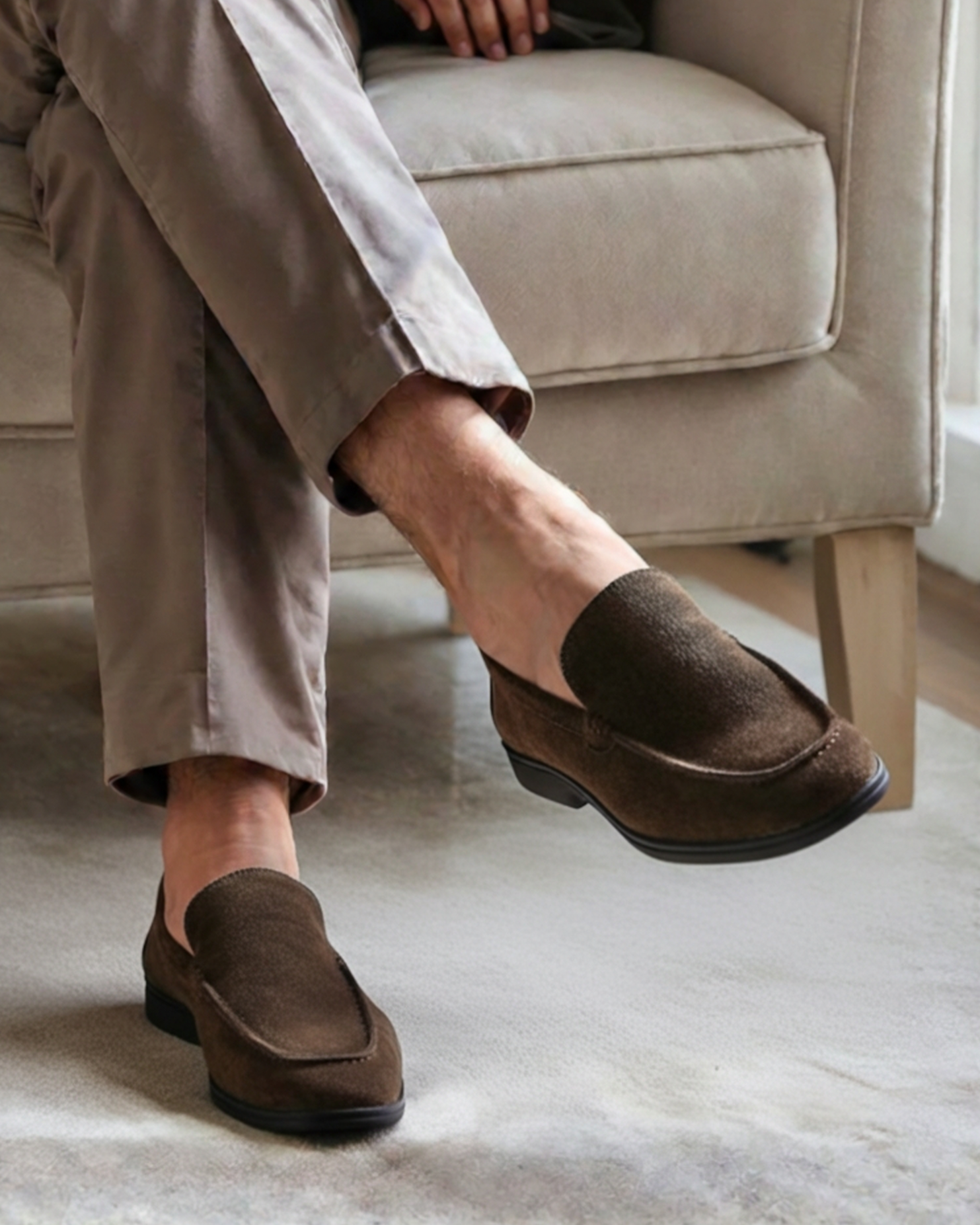 Premium Suede Loafers - Black Soles - Iron & Oak