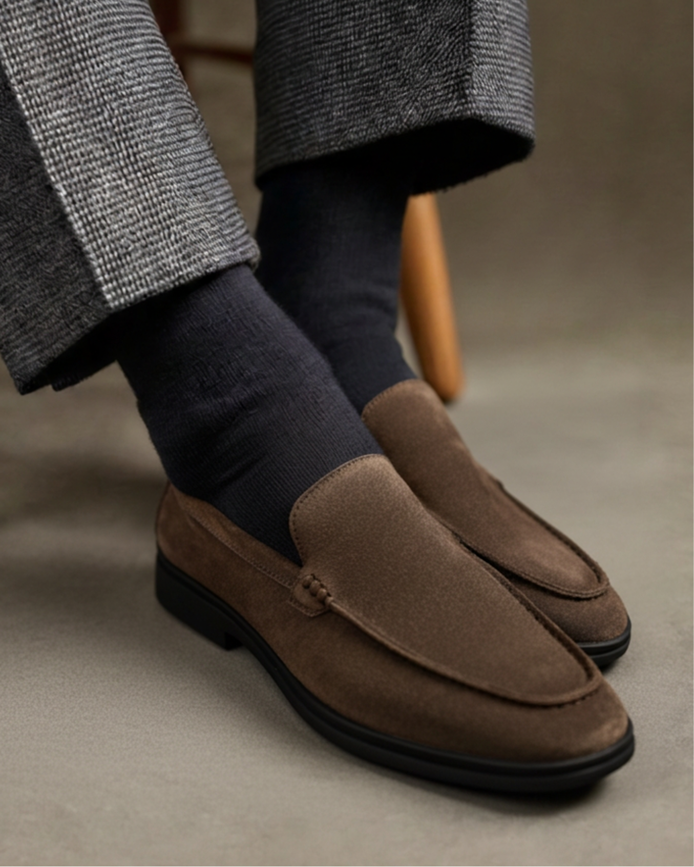 Premium Suede Loafers - Black Soles - Iron & Oak