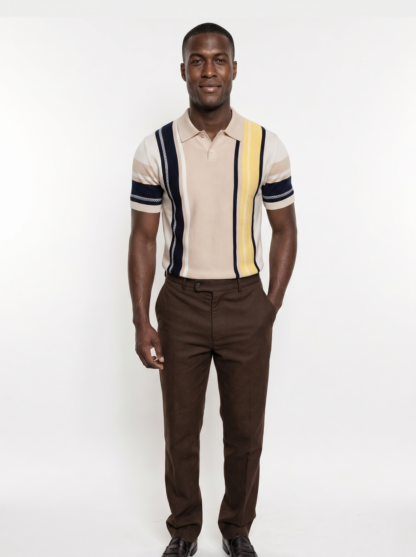 Sundown Stripes Polo - Iron & Oak