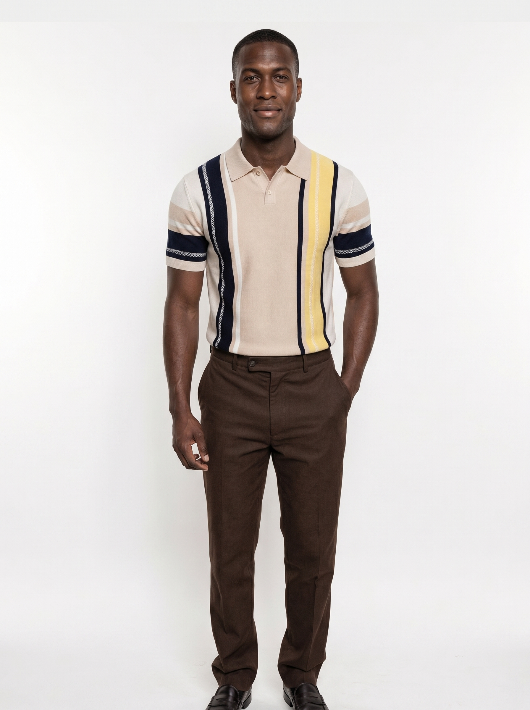 Sundown Stripes Polo - Iron & Oak