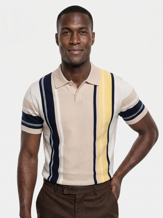 Sundown Stripes Polo - Iron & Oak