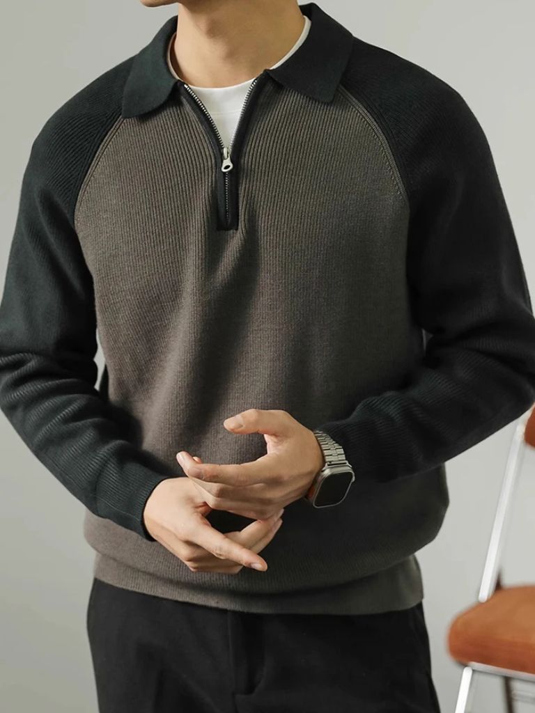 Raglan Quarter Zip Sweater - Iron & Oak