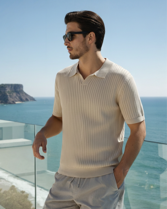 Premium Ribbed Polo - Iron & Oak