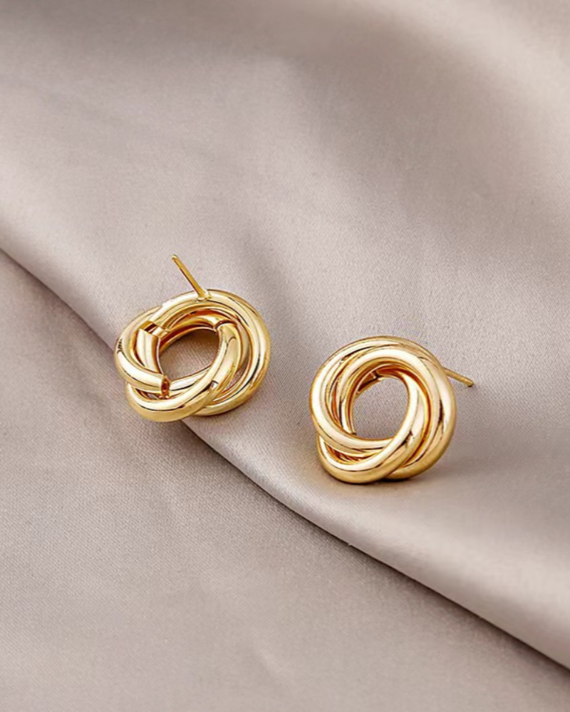 Aurelia Knot Studs - Iron & Oak