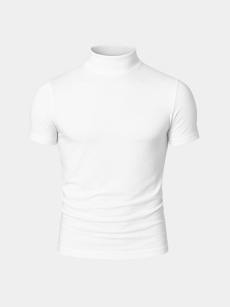 Solid Casual Turtle Neck T-Shirt - Iron & Oak