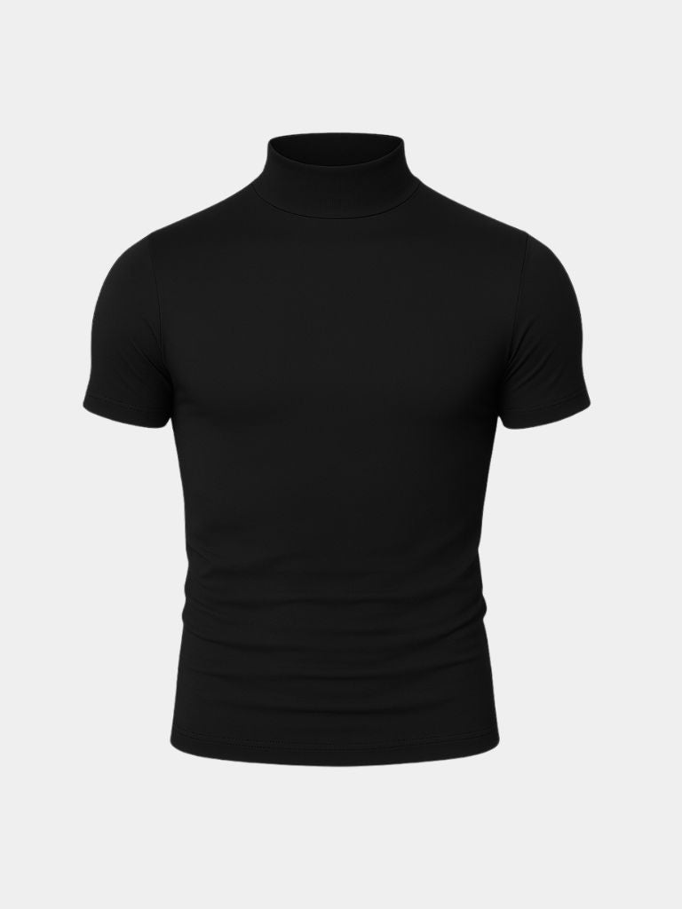 Solid Casual Turtle Neck T-Shirt - Iron & Oak
