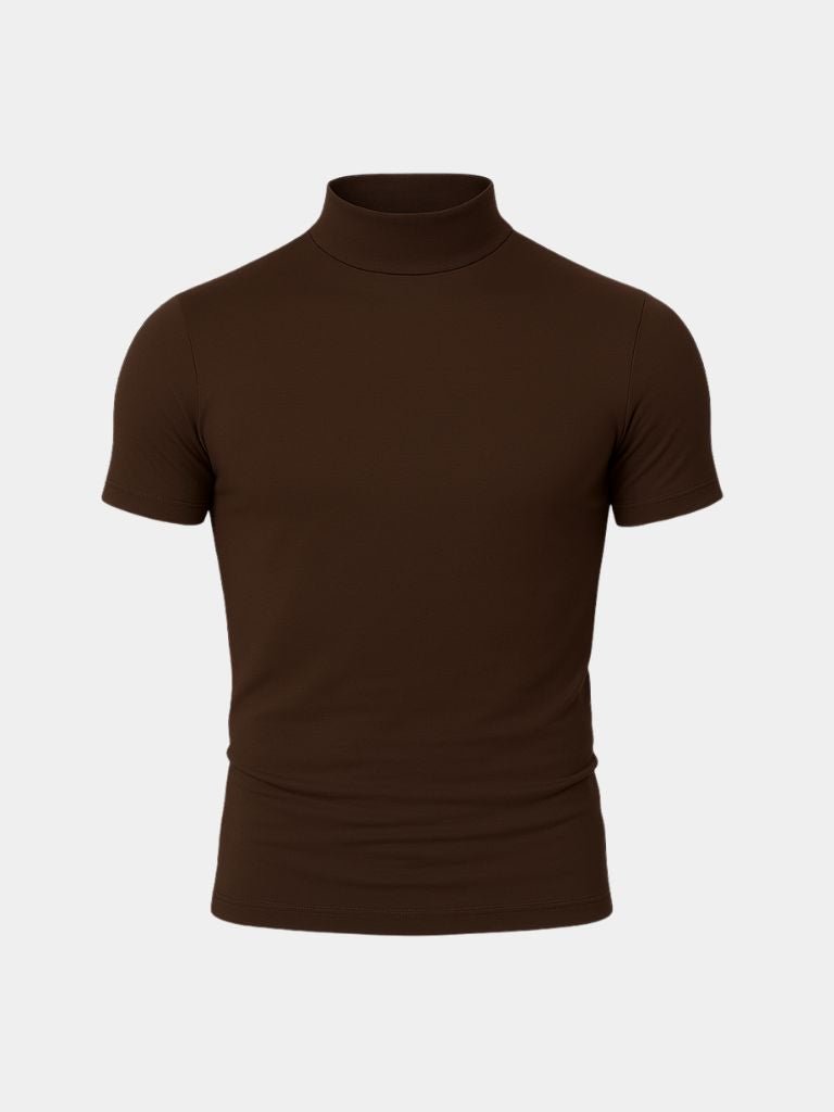 Solid Casual Turtle Neck T-Shirt - Iron & Oak