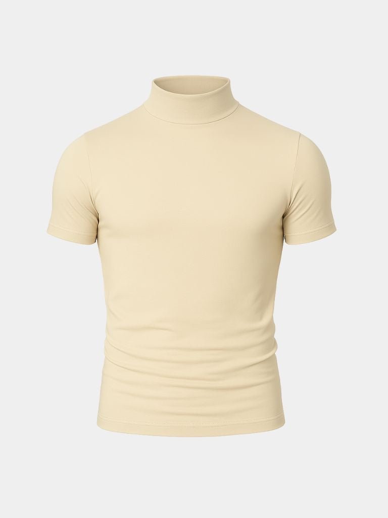 Solid Casual Turtle Neck T-Shirt - Iron & Oak