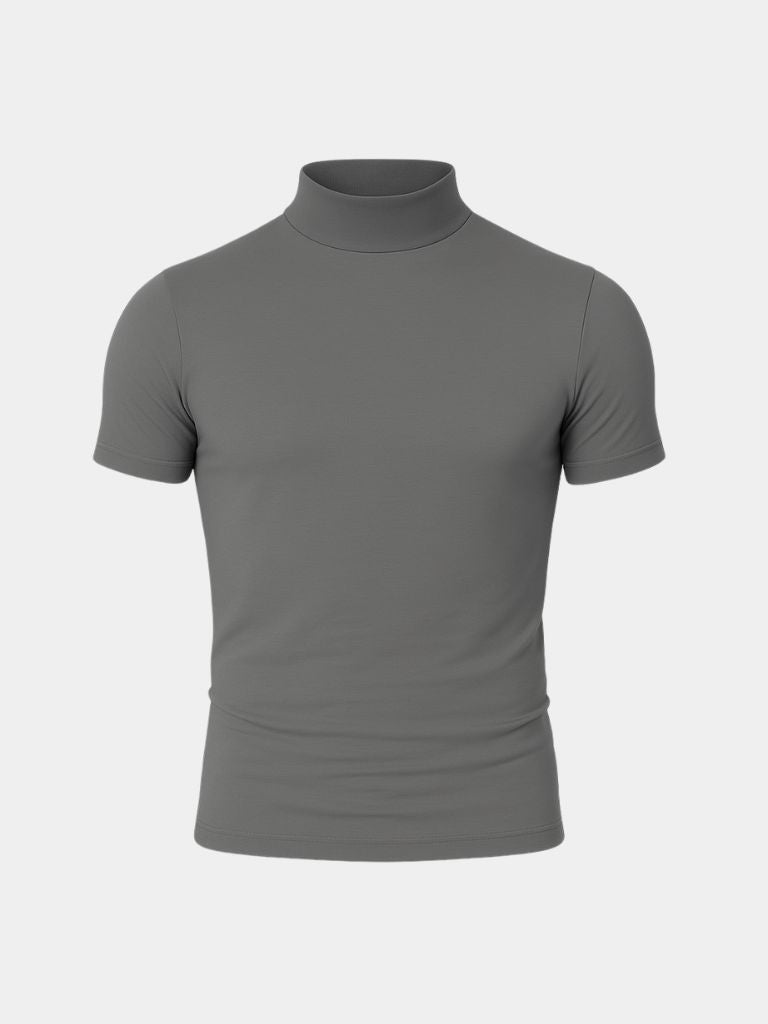 Solid Casual Turtle Neck T-Shirt - Iron & Oak