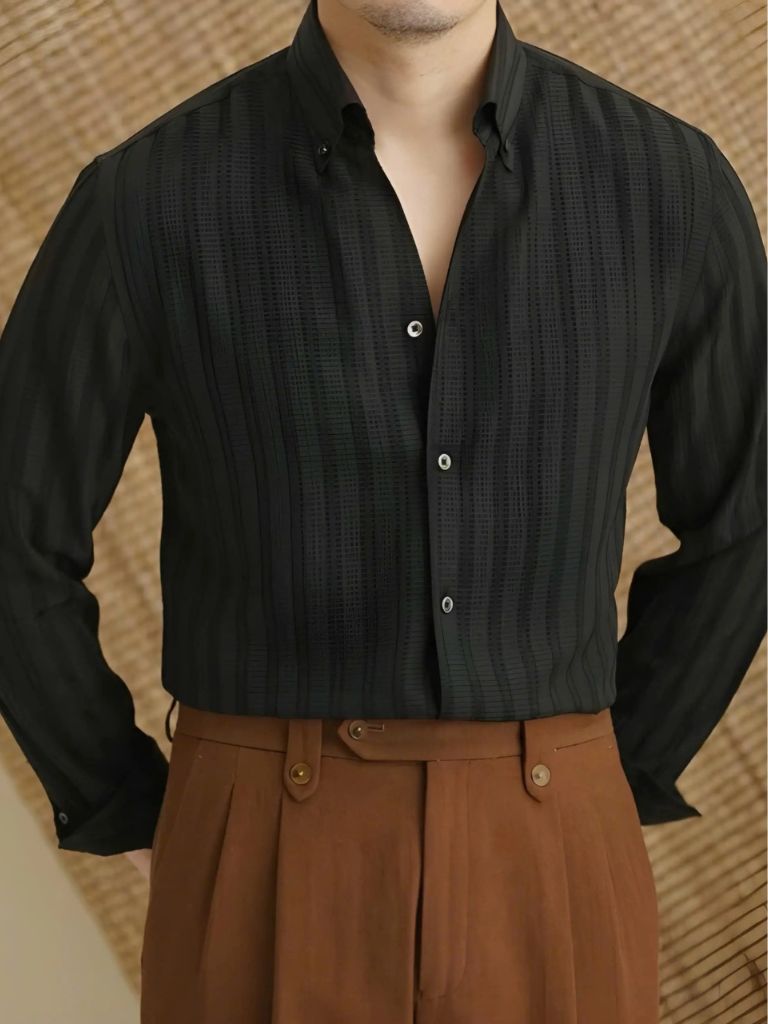Striped Button Down Seersucker Shirt - Iron & Oak