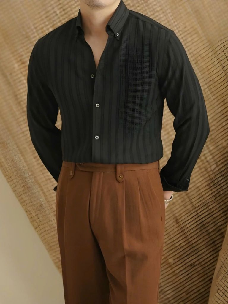 Striped Button Down Seersucker Shirt - Iron & Oak