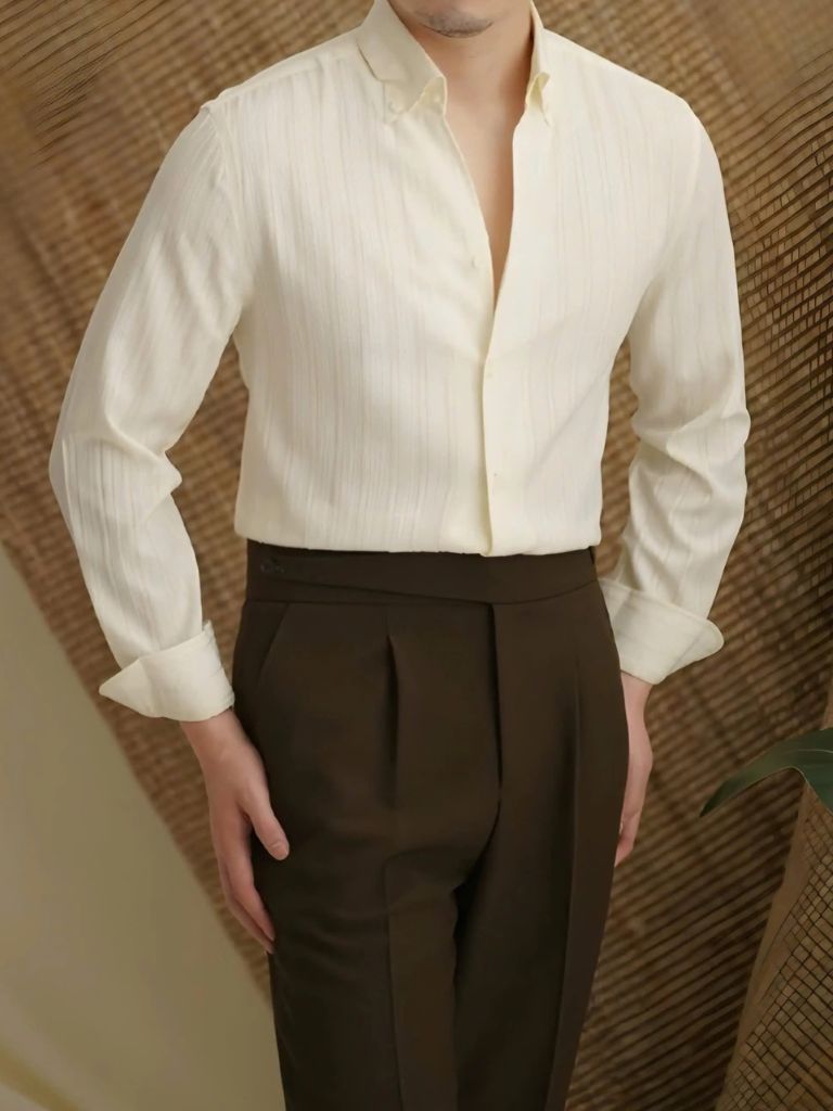 Striped Button Down Seersucker Shirt - Iron & Oak