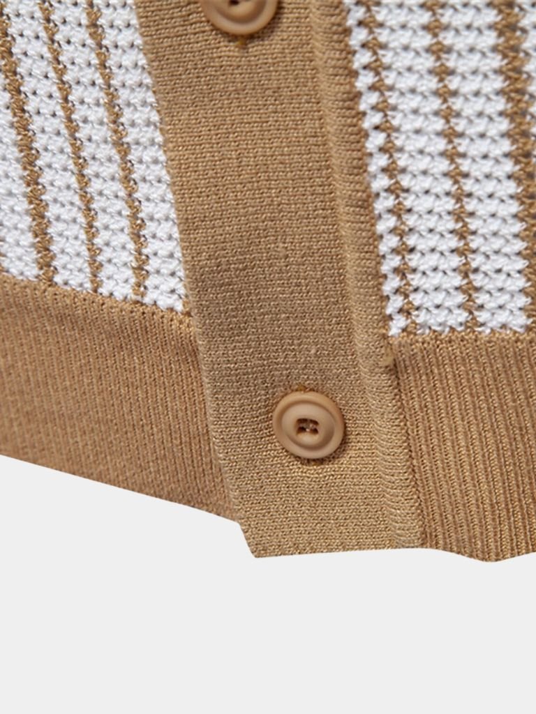 Striped Knit Polo Shirt - Iron & Oak