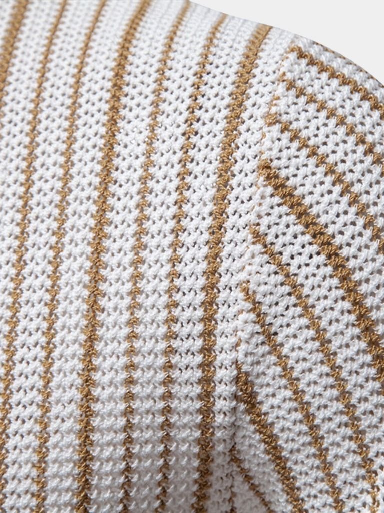 Striped Knit Polo Shirt - Iron & Oak