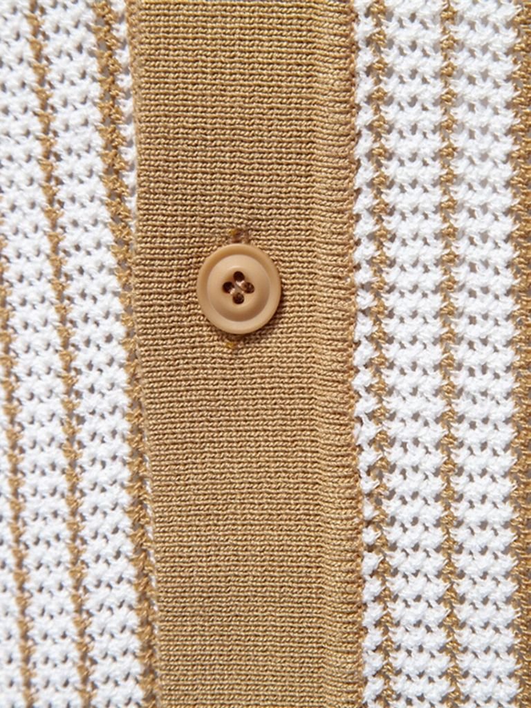 Striped Knit Polo Shirt - Iron & Oak