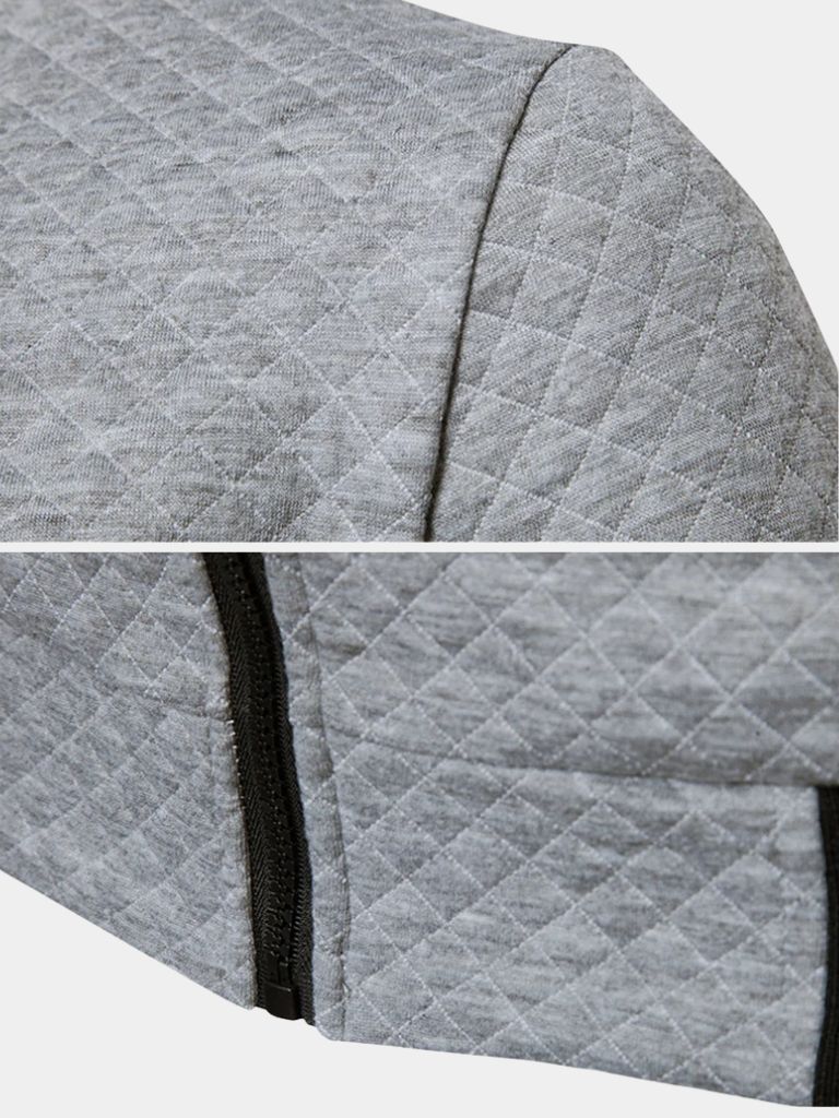 Textured Casual Bomber Jacket - Iron & Oak