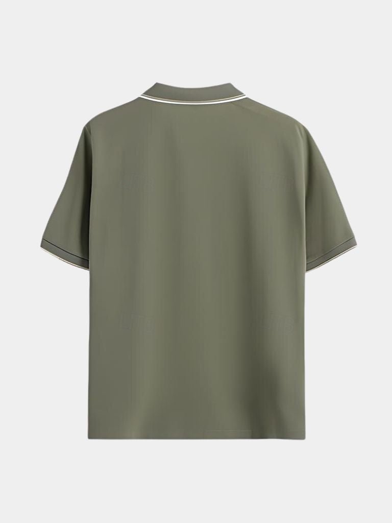 Timeless Black V-Neck Polo - Iron & Oak