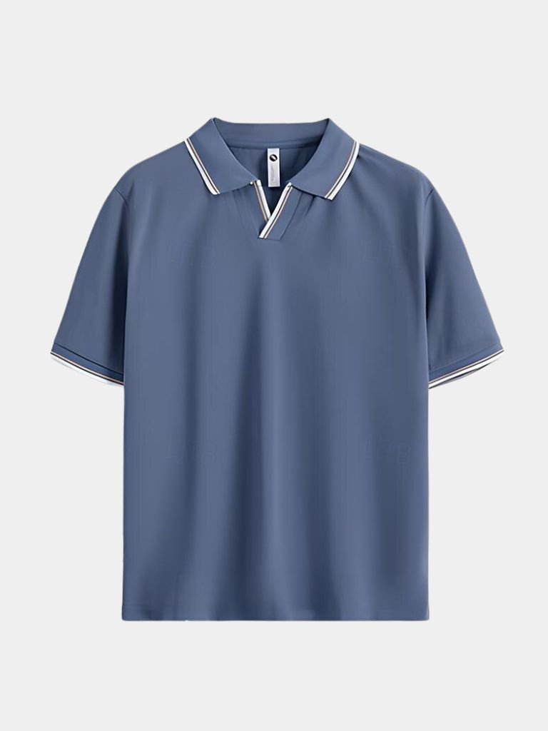 Timeless Black V-Neck Polo - Iron & Oak