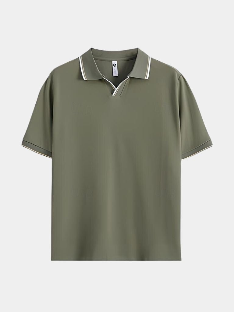 Timeless Black V-Neck Polo - Iron & Oak