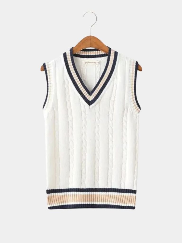 V Neck Elegant Knit Vest - Iron & Oak