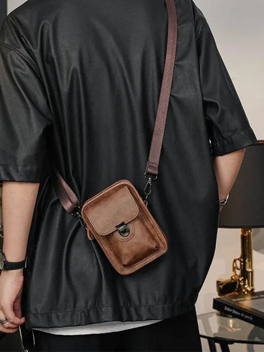 Vintage Mini Leather Crossbody Shoulder Bag - Iron & Oak