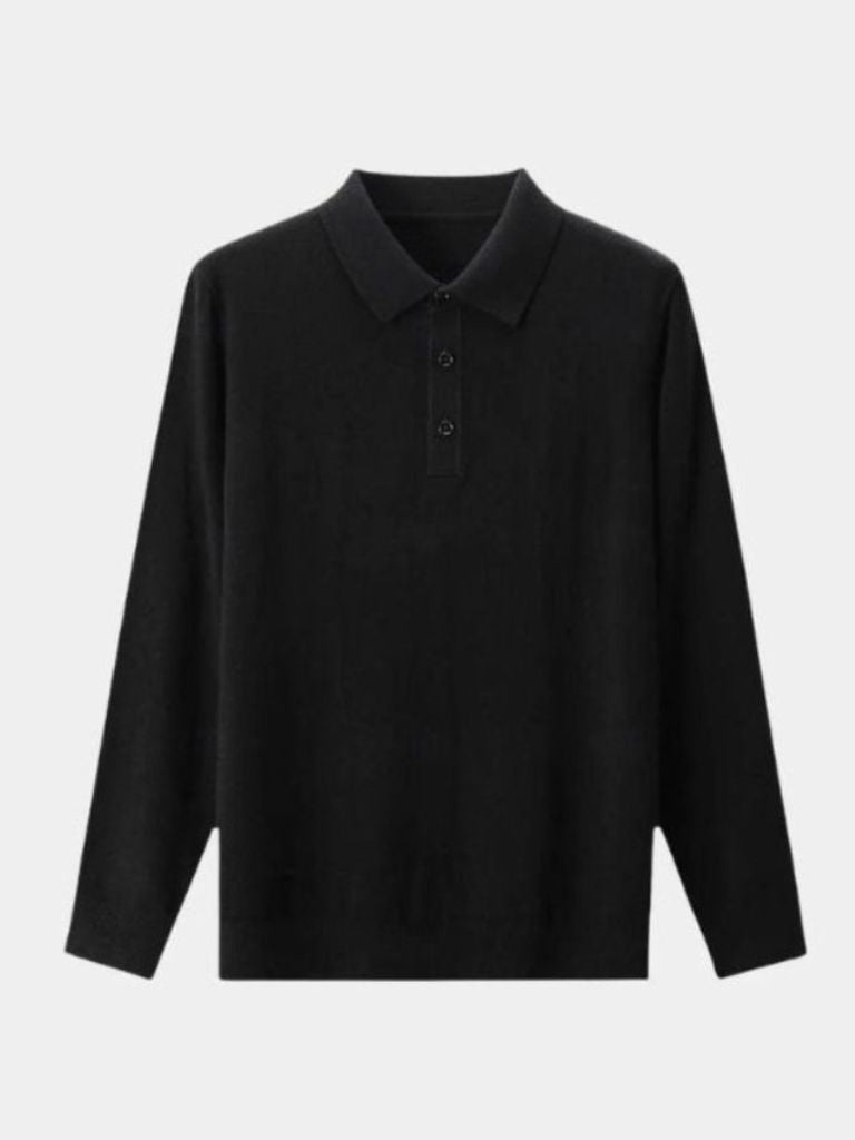Wool Knit Button Up Polo Pullover - Iron & Oak